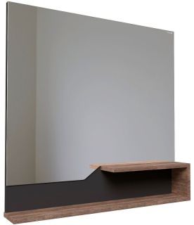 Зеркало Grossman Лайф 208008 с полками 80см винтажное дерево тёмное/графит